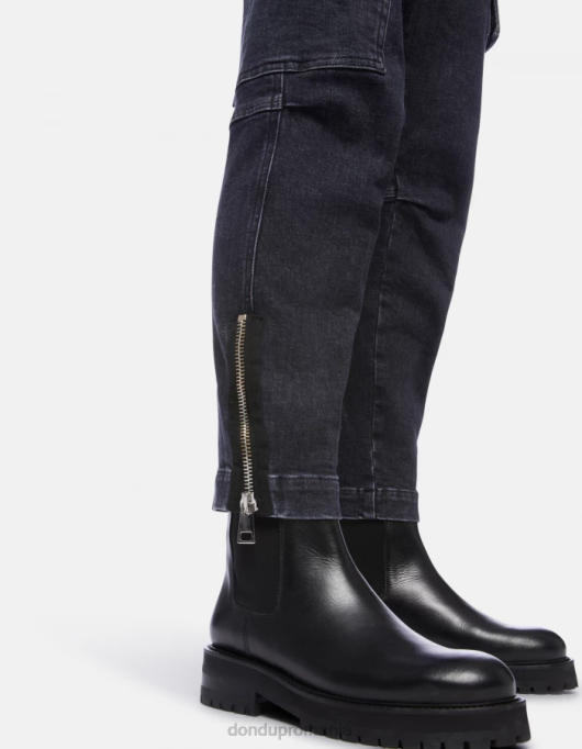 femei pantaloni cargo eve stretch din denim V84D160 îmbrăcăminte negru DONDUP