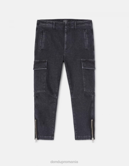 femei pantaloni cargo eve stretch din denim V84D160 îmbrăcăminte negru DONDUP