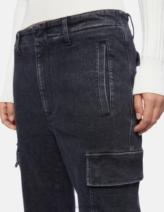 femei pantaloni cargo eve stretch din denim V84D160 îmbrăcăminte negru DONDUP