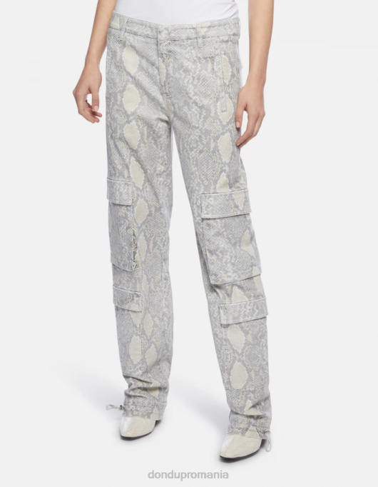 femei pantaloni largi din bumbac imprimat tori V84D119 îmbrăcăminte natural DONDUP