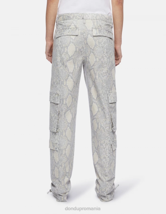 femei pantaloni largi din bumbac imprimat tori V84D119 îmbrăcăminte natural DONDUP