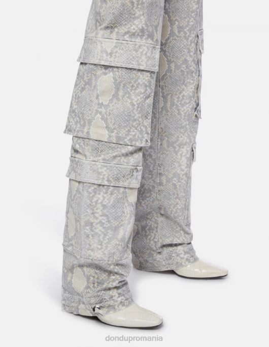 femei pantaloni largi din bumbac imprimat tori V84D119 îmbrăcăminte natural DONDUP