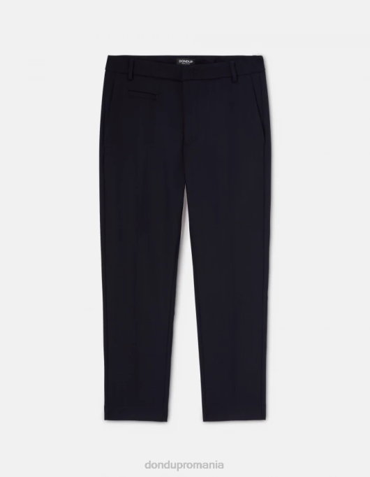 femei Pantaloni de 27 inchi din amestec de lână ariel morcov V84D145 îmbrăcăminte albastru marin DONDUP