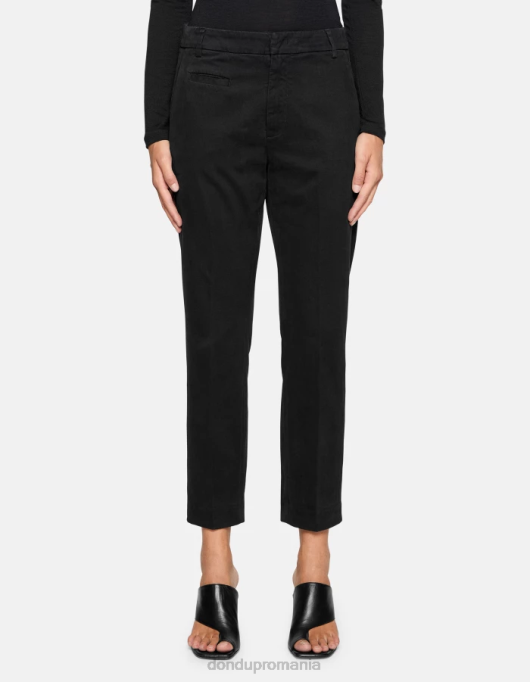 femei pantaloni ariel din bumbac de 27 inchi, de culoare morcov V84D165 îmbrăcăminte negru DONDUP