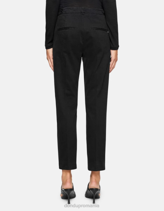 femei pantaloni ariel din bumbac de 27 inchi, de culoare morcov V84D165 îmbrăcăminte negru DONDUP