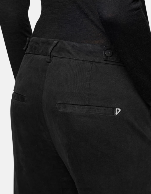 femei pantaloni ariel din bumbac de 27 inchi, de culoare morcov V84D165 îmbrăcăminte negru DONDUP
