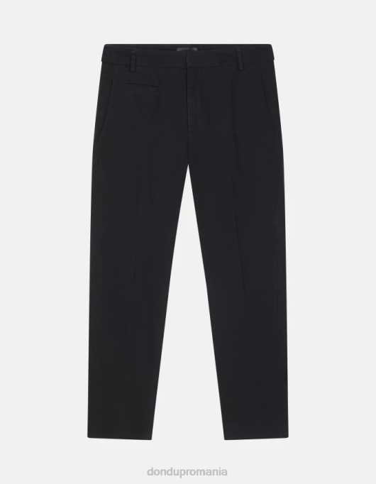 femei pantaloni ariel din bumbac de 27 inchi, de culoare morcov V84D165 îmbrăcăminte negru DONDUP