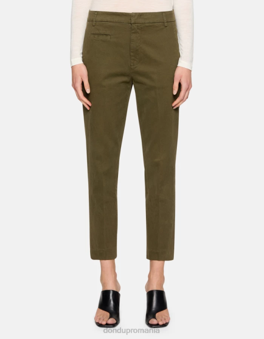 femei pantaloni ariel din bumbac de 27 inchi, de culoare morcov V84D167 îmbrăcăminte verde armată DONDUP