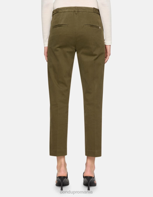 femei pantaloni ariel din bumbac de 27 inchi, de culoare morcov V84D167 îmbrăcăminte verde armată DONDUP