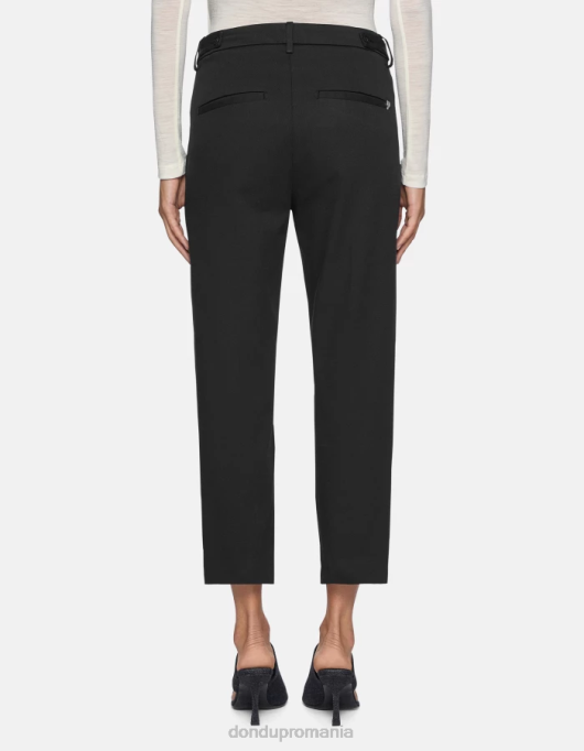femei pantaloni ariel din bumbac morcov V84D200 îmbrăcăminte negru DONDUP