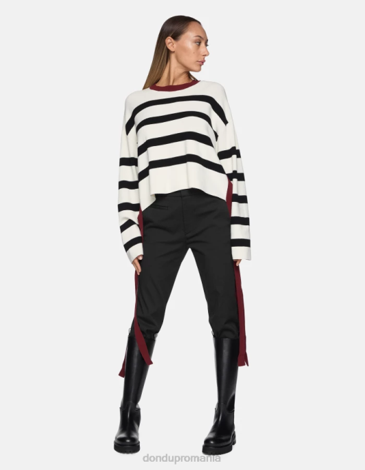 femei pantaloni ariel din bumbac morcov V84D200 îmbrăcăminte negru DONDUP