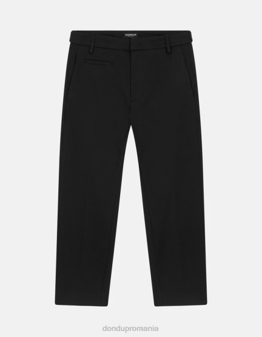 femei pantaloni ariel din bumbac morcov V84D200 îmbrăcăminte negru DONDUP