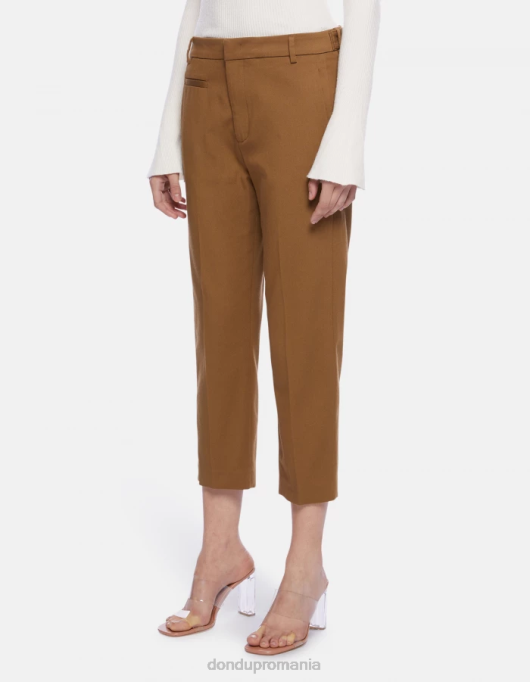 femei pantaloni ariel din bumbac morcov V84D201 îmbrăcăminte kaki DONDUP