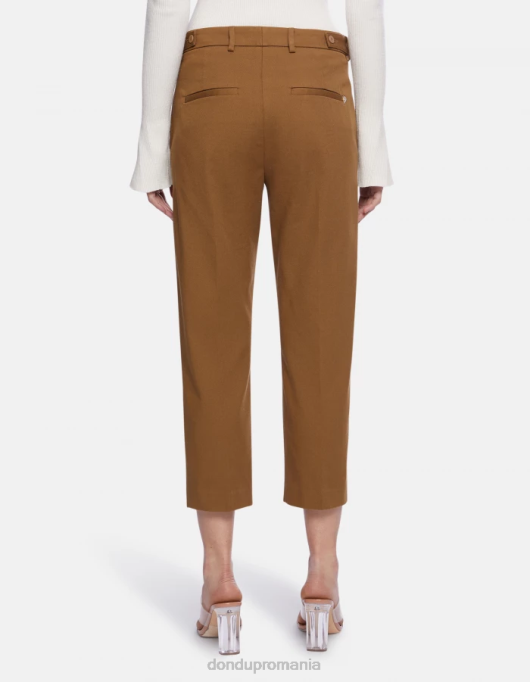 femei pantaloni ariel din bumbac morcov V84D201 îmbrăcăminte kaki DONDUP