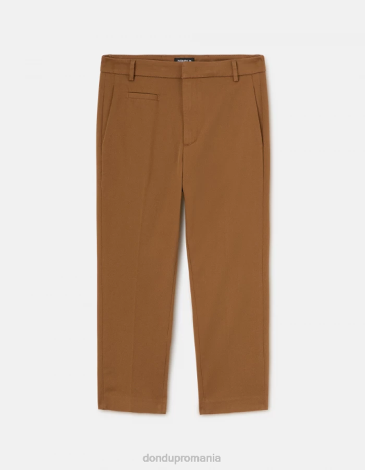 femei pantaloni ariel din bumbac morcov V84D201 îmbrăcăminte kaki DONDUP