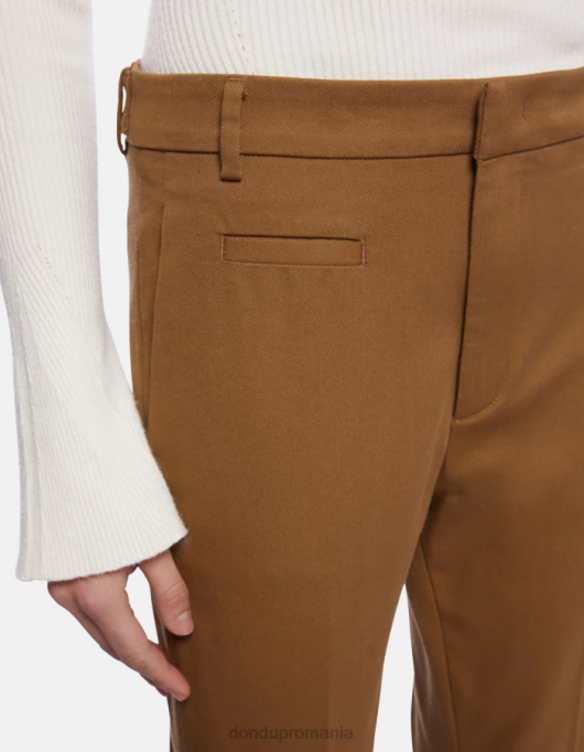 femei pantaloni ariel din bumbac morcov V84D201 îmbrăcăminte kaki DONDUP