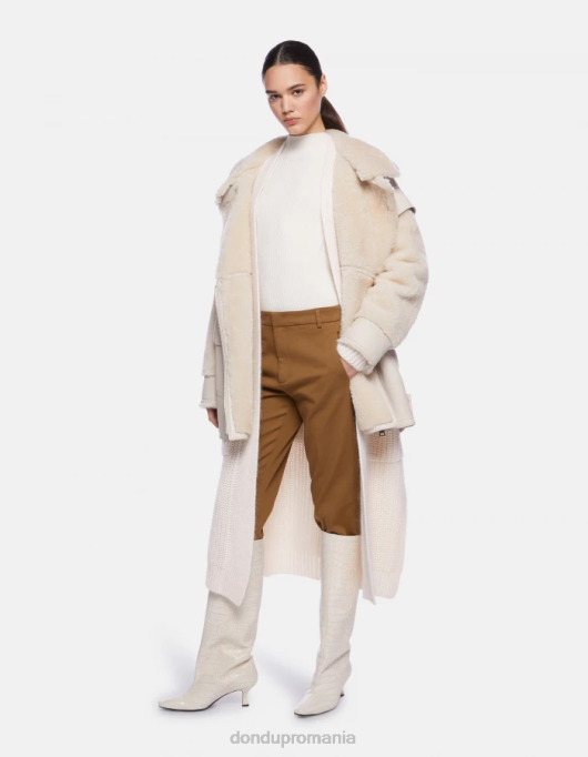 femei pantaloni ariel din bumbac morcov V84D201 îmbrăcăminte kaki DONDUP