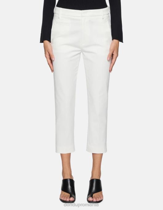 femei pantaloni ariel din bumbac morcov V84D202 îmbrăcăminte alb DONDUP