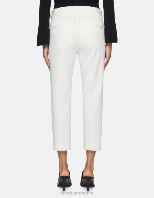 femei pantaloni ariel din bumbac morcov V84D202 îmbrăcăminte alb DONDUP