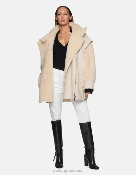 femei pantaloni ariel din bumbac morcov V84D202 îmbrăcăminte alb DONDUP
