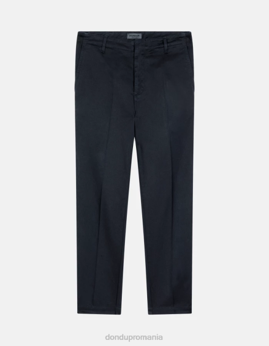 femei pantaloni janis din bumbac cu fiti morcovi V84D128 îmbrăcăminte albastru marin DONDUP