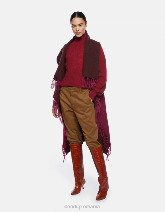 femei pantaloni janis din bumbac cu fiti morcovi V84D129 îmbrăcăminte kaki DONDUP