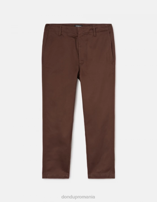 femei pantaloni janis din bumbac cu fiti morcovi V84D159 îmbrăcăminte maro DONDUP