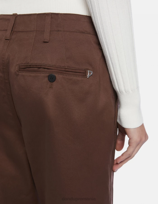 femei pantaloni janis din bumbac cu fiti morcovi V84D159 îmbrăcăminte maro DONDUP