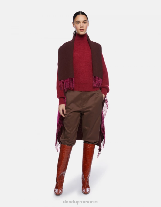 femei pantaloni janis din bumbac cu fiti morcovi V84D159 îmbrăcăminte maro DONDUP