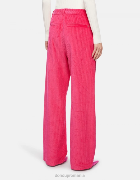 femei pantaloni largi din catifea joan V84D131 îmbrăcăminte orhidee DONDUP
