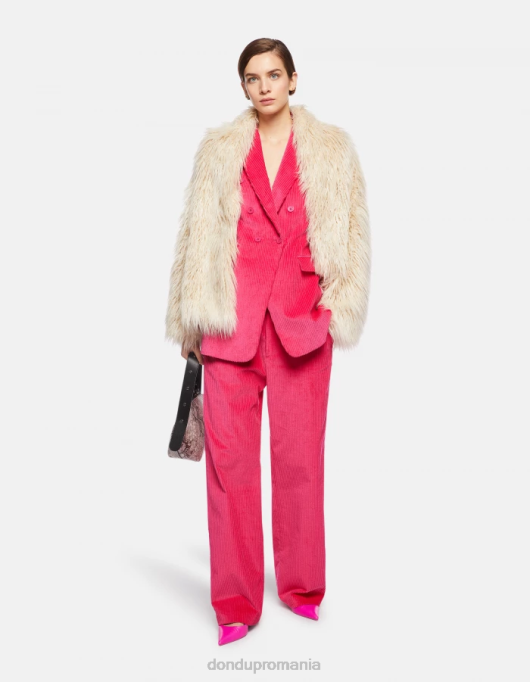 femei pantaloni largi din catifea joan V84D131 îmbrăcăminte orhidee DONDUP