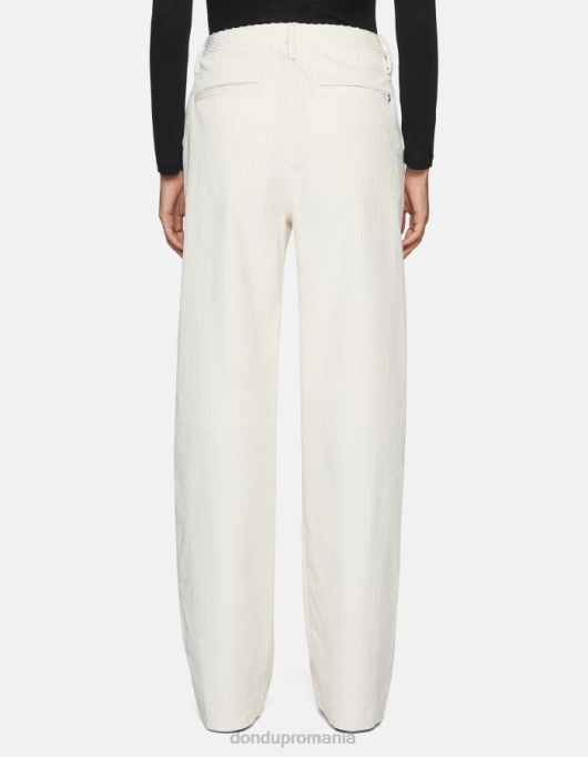 femei pantaloni largi din catifea joan V84D133 îmbrăcăminte alabastru DONDUP