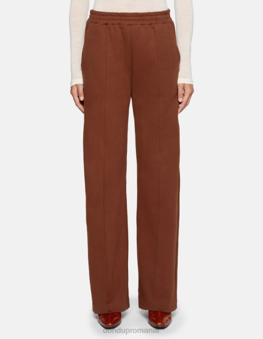 femei pantaloni largi din lână V84D170 îmbrăcăminte cioccolato DONDUP