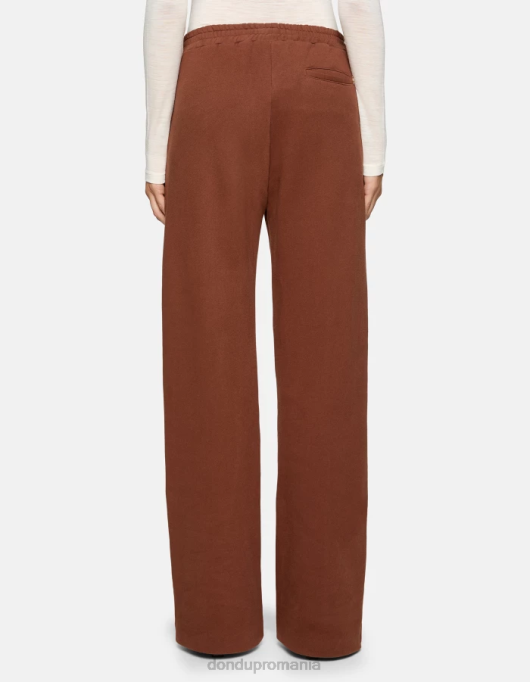 femei pantaloni largi din lână V84D170 îmbrăcăminte cioccolato DONDUP