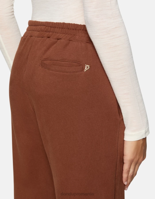 femei pantaloni largi din lână V84D170 îmbrăcăminte cioccolato DONDUP