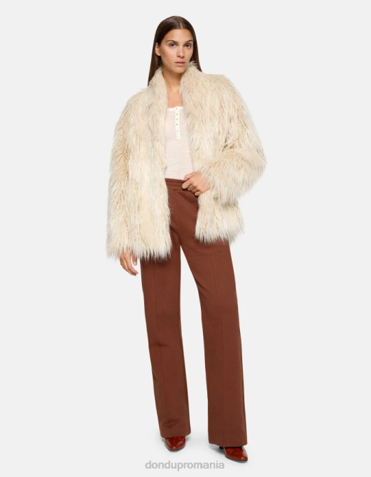 femei pantaloni largi din lână V84D170 îmbrăcăminte cioccolato DONDUP