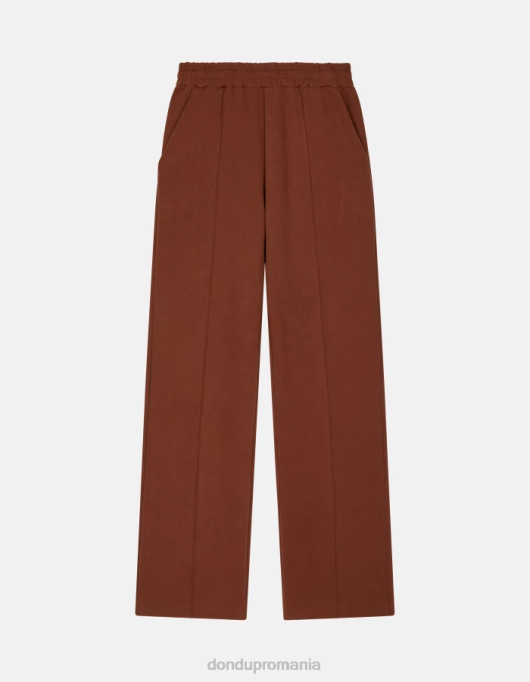 femei pantaloni largi din lână V84D170 îmbrăcăminte cioccolato DONDUP