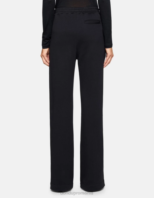 femei pantaloni largi din lână V84D186 îmbrăcăminte negru DONDUP