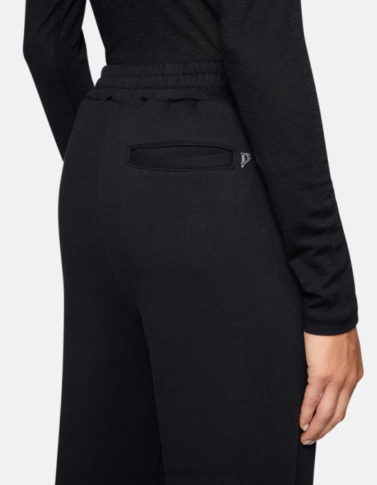 femei pantaloni largi din lână V84D186 îmbrăcăminte negru DONDUP