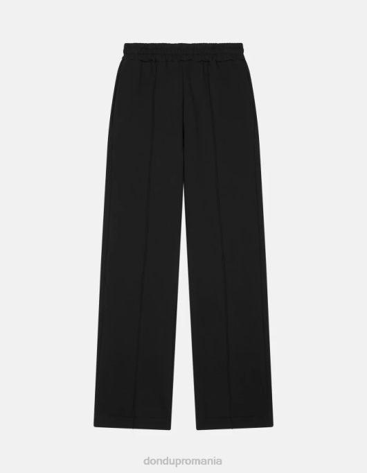 femei pantaloni largi din lână V84D186 îmbrăcăminte negru DONDUP