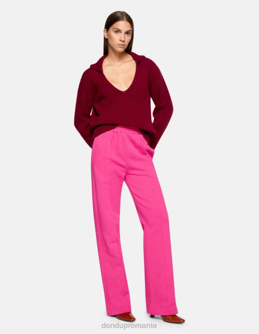 femei pantaloni largi din lână V84D187 îmbrăcăminte orhidee DONDUP
