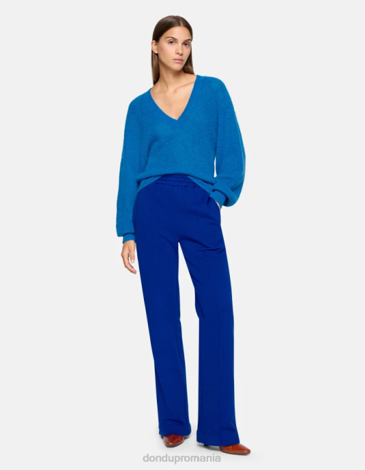 femei pantaloni largi din lână V84D188 îmbrăcăminte albastru regal DONDUP