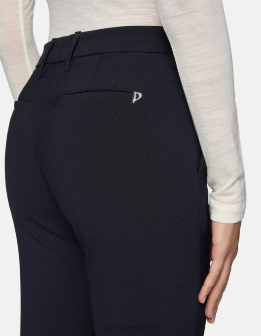 femei pantaloni de lână cu ajustări regulate kasya V84D142 îmbrăcăminte albastru marin DONDUP