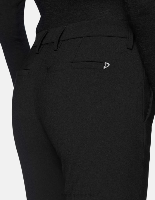 femei pantaloni de lână cu ajustări regulate kasya V84D143 îmbrăcăminte negru DONDUP