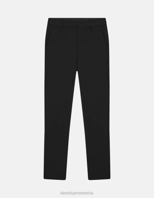 femei pantaloni de lână cu ajustări regulate kasya V84D143 îmbrăcăminte negru DONDUP
