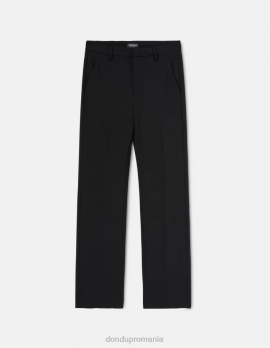femei pantaloni de lână cu ajustări regulate patty V84D196 îmbrăcăminte negru DONDUP