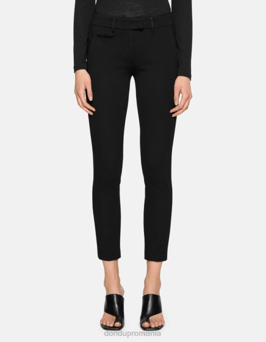 femei pantaloni perfecti din jersei slim-fit V84D125 îmbrăcăminte negru DONDUP