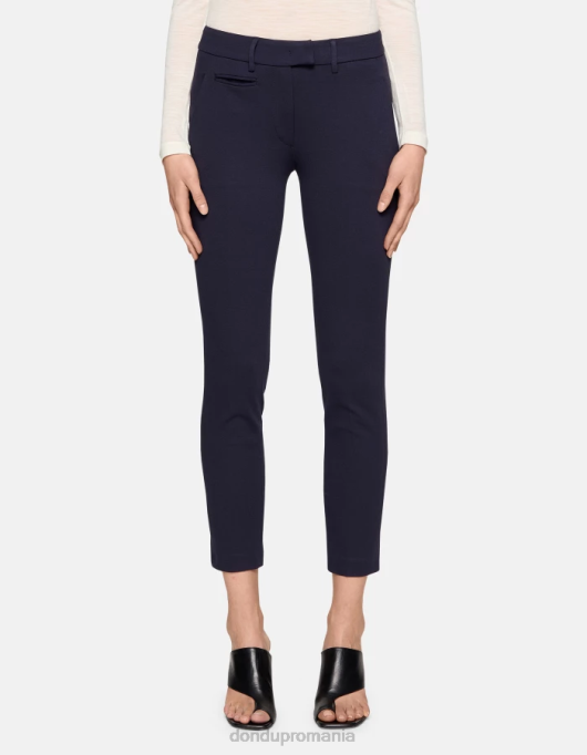 femei pantaloni perfecti din jersei slim-fit V84D127 îmbrăcăminte albastru inchis DONDUP