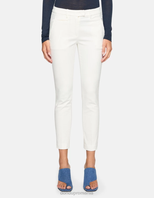 femei pantaloni perfecti slim-fit din bumbac V84D176 îmbrăcăminte alabastru DONDUP