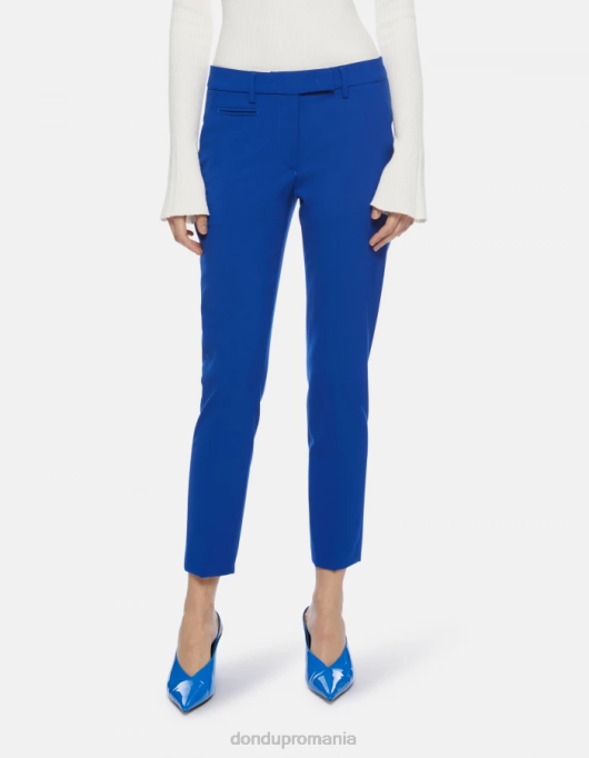 femei pantaloni perfecti slim-fit din lana V84D184 îmbrăcăminte albastru regal DONDUP